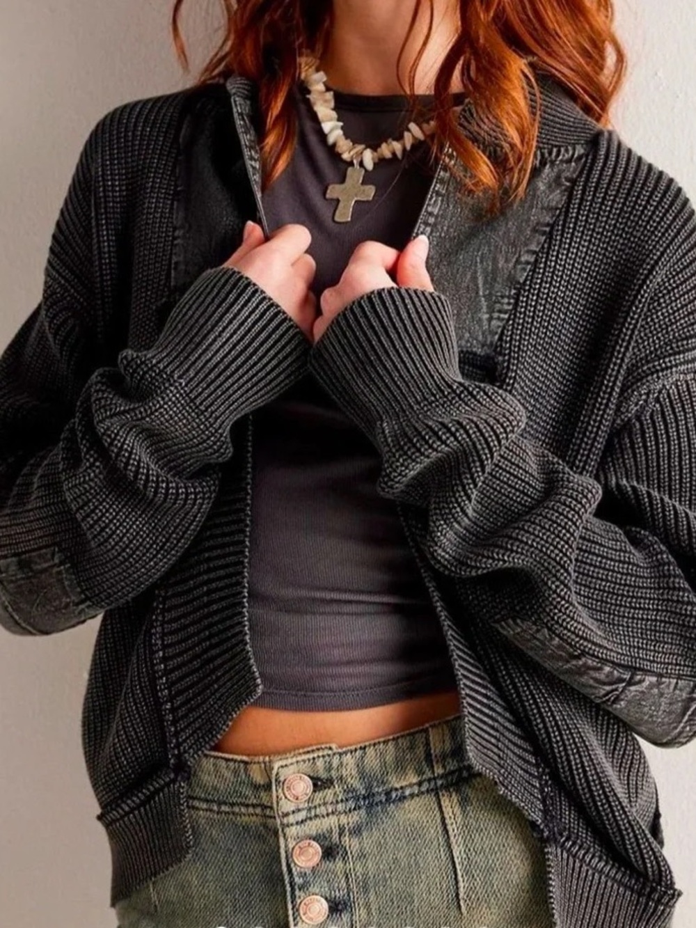 We the Free Worn Thru Surplus Cardi